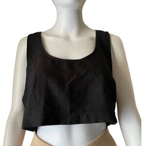 Free People Boxy Fit Sleeveless Tank Go with the flow Black  - XS